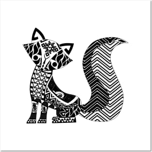 zorrito ecopop fox foxy in mexican totonac patterns art Posters and Art